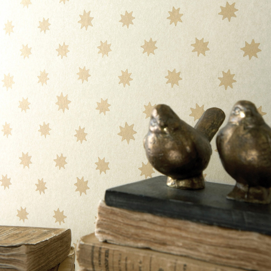 Little Greene Tapete Lower George Street Moonstone in Beige mit abstrakten und geometrischen Vintage-Mustern - Bild 1