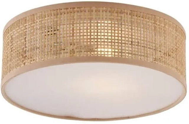 QAZQA Trammy Orientalische Rattan Deckenleuchte in Beige mit E27 Fassung, Durchmesser: 30 cm - Bild 1