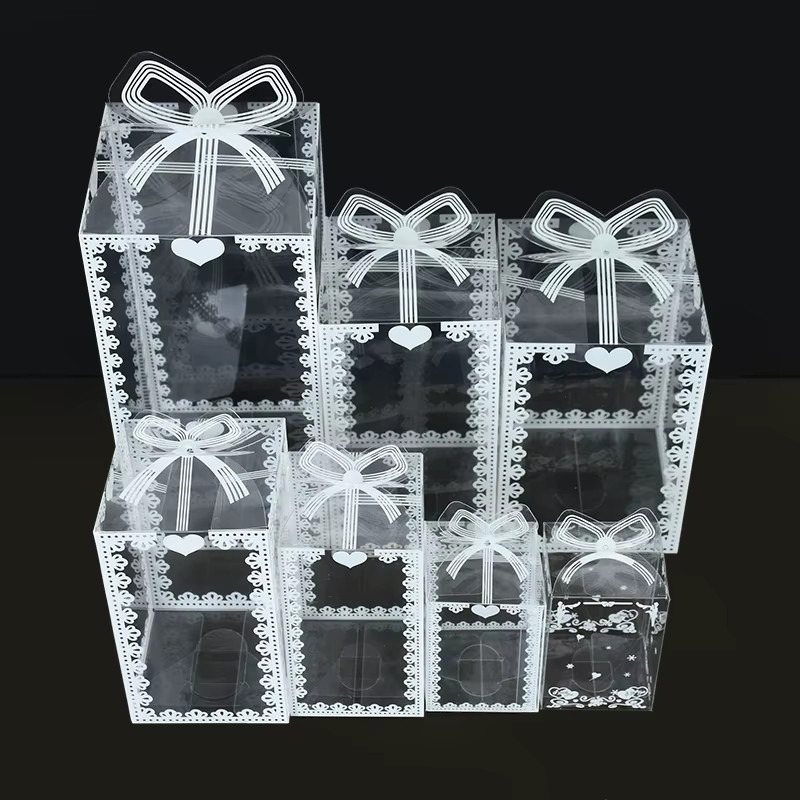 5 Stück transparente PVC-Geschenkboxen mit Spitze für Schmuck, Süßigkeiten oder Spielzeug - Bild 3