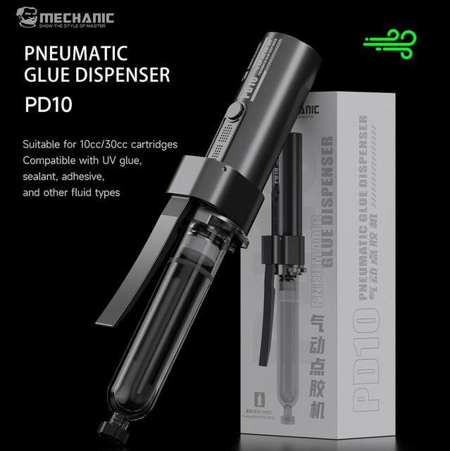 MECHANIC PD10 Pneumatische Kleberspendermaschine in Schwarz, batteriebetrieben für UV-Klebstoff, Lötpaste und Dichtmittel zur Telefonreparatur - Bild 1