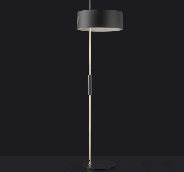 Oluce 1953 Stehleuchte aus Metall mit LED, dimmbar, in Gold/Messing oder Schwarz, Höhe: 150 cm - Bild 1