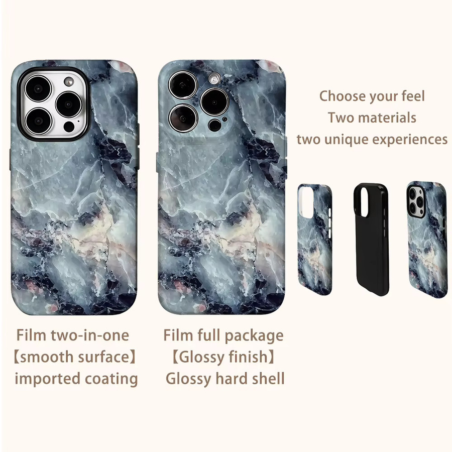 Potdemiel Tiefsee Handyhülle für iPhone in Blau mit doppelschichtiger Rückseite - Bild 3