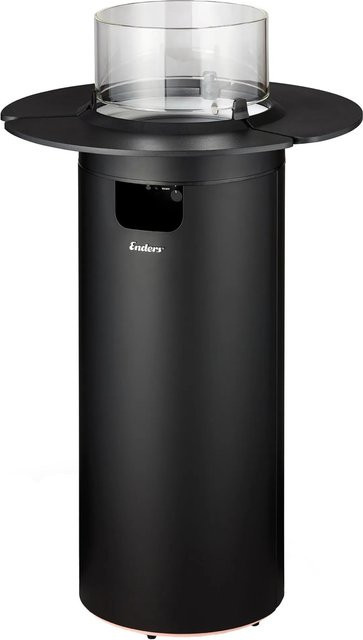 Enders Gas-Terrassenfeuer Nova Feuertisch in Schwarz mit Glasabdeckung und Ablagefläche, H: 88 cm, B: 36 cm - Bild 1
