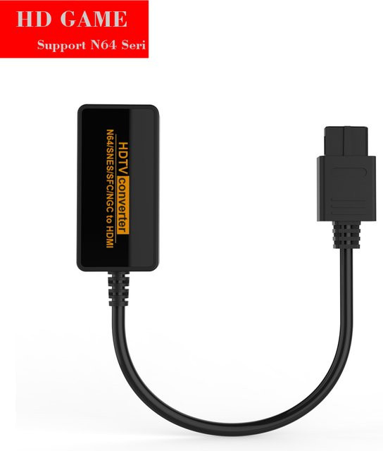 Mosel SC64 HDMI-Videokonverter für Retro-Spielekonsolen wie SFC, SNES und N64 in Schwarz - Bild 1