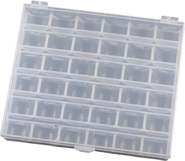 ouhoe Spulenrollen Aufbewahrungsbox aus Kunststoff für 25 Spulen, transparent - Bild 1