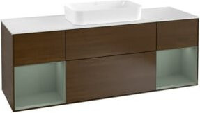 V&B Waschtischunterschrank Finion mit Wandbeleuchtung, Farbe Weiß lackiert, Breite: 160 cm, Tiefe: 50,1 cm, Höhe: 50,1 cm - Bild 1