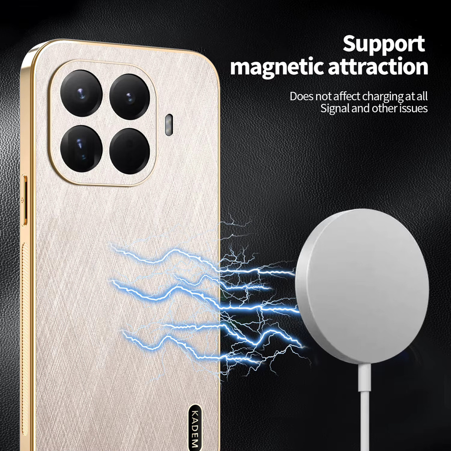 Luxuriöse magnetische Schutzhülle für Xiaomi 17T und 15T Pro mit Gold-Seidenmuster in Schwarz und Gold - Bild 4
