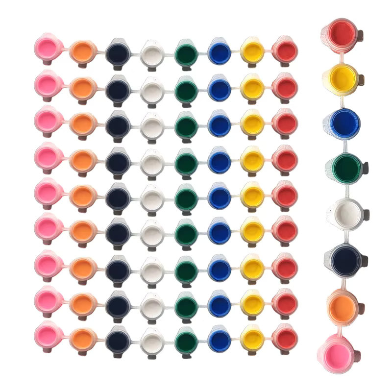 Acht-Farben Acrylfarben-Set in Multicolour für DIY-Malprojekte und Gipspuppen, 3 ml pro Farbe - Bild 2