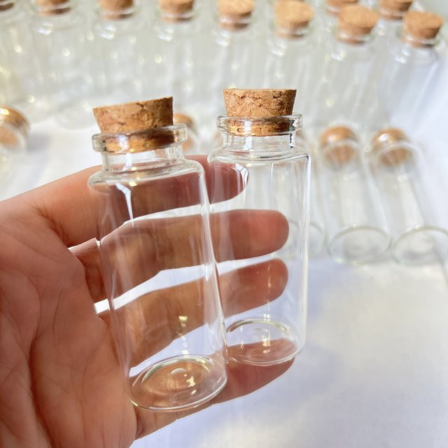 LYGIL Mini-Glasgefäße mit Korkverschluss, transparente Reagenzglasflaschen für DIY-Projekte und Hochzeitsgastgeschenke, Volumen: 30 ml, B/H: 30 x 70 mm - Bild 1