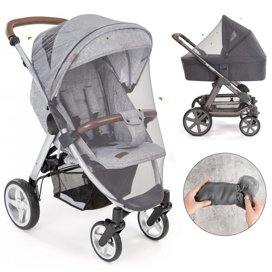 Zamboo 3-teiliges Komfort- und Schutz-Set für Buggy mit Insektenschutz in Grau - Bild 3