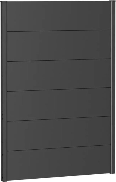 Biohort Wandpaneel Sichtschutz aus feuerverzinktem und lackiertem Stahlblech, Dunkelgrau-Metallic, B: 100 cm, H: 135 cm - Bild 1