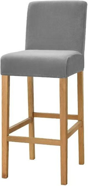Yiran Furniture Samt Barhocker Stuhlbezug elastisch grau B/T/H: 20 x 18 x 2 cm - Bild 1