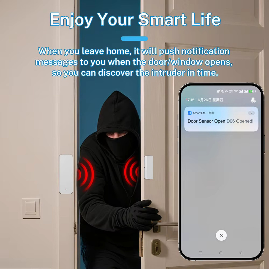 Tuya Zigbee WiFi Smart Tür und Fenster Sensor in Weiß für dein Smart Home Sicherheitssystem mit Sprachsteuerung über Alexa - Bild 2
