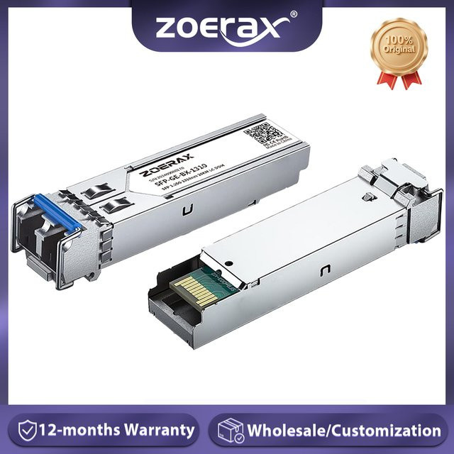 ZoeRax LC SFP Singlemode Duplex Optisches Modul 1.25G Gigabit Glasfaser-Transceiver 1000Base-LX 1310nm bis 20km DDM in Silber - Bild 1