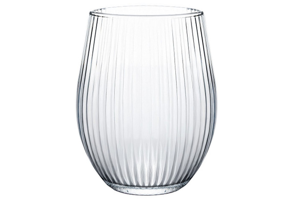 KONZEPT Gläser-Set aus geriffeltem Glas, 8-teiliges Set Trinkgläser mit 500 ml Füllmenge, spülmaschinenfest