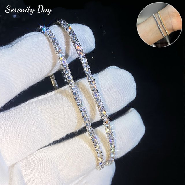 Serenity Day Armreif, 925 Silber, Moissanit, Damen Herren - Bild 1