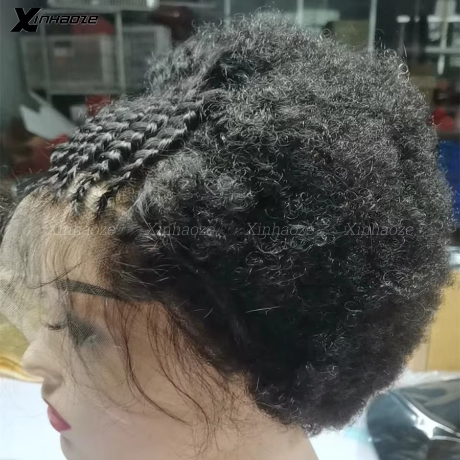 XINHAOZE Echthaar Perücke, geflochtene Box Braids, Damen - Bild 2