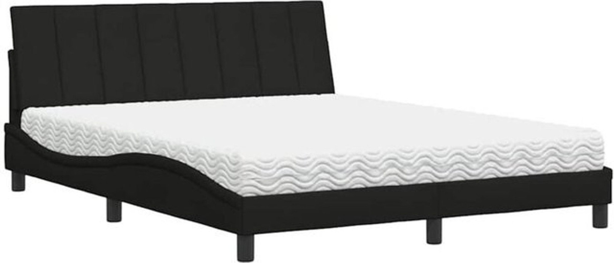 Polsterbett Hanko von Vidaxl mit Matratze in Schwarz aus Stoff und Metall B/T: 160 x 200 cm - Bild 1