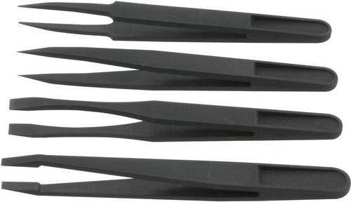 Donau Elektronik PZ84 Pinzetten-Set 4teilig in Schwarz aus Kunststoff - Bild 1