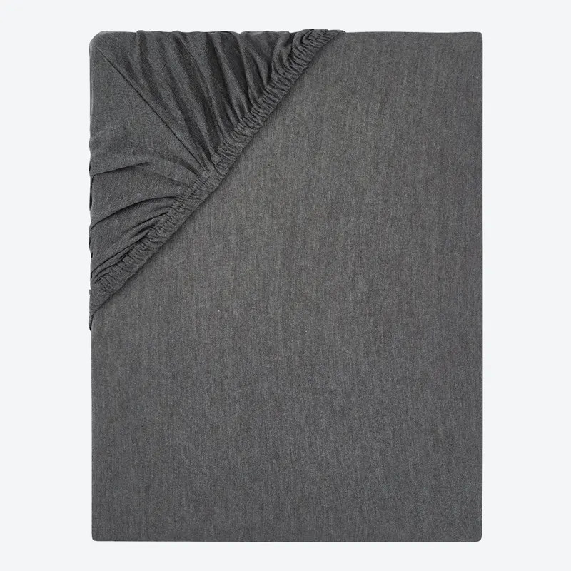 Jersey-Spannbetttuch in Grau, B/T: 90 x 200 cm - Bild 2