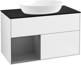 V&B Waschtischunterschrank Finion 100 in Weiß lackiert, Breite: 100 cm, Tiefe: 50,1 cm, Höhe: 50,1 cm - Bild 1