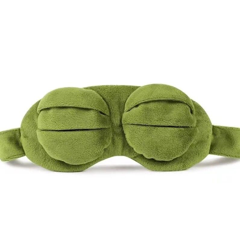 Trauriger Frosch-Schlafmaske, grün, Kinder und Erwachsene - Bild 2