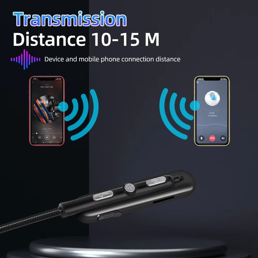 Kebidumei Bluetooth-Headset für Motorradhelme, wasserdichtes kabelloses Stereo-Headset mit Freisprecheinrichtung in Schwarz - Bild 4