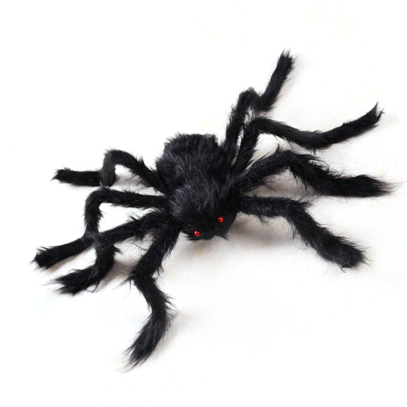 TOMTOP JMS Riesige Halloween-Spinne, schwarz, weich behaart und posierbar, Dekoration mit 90 cm Breite - Bild 2