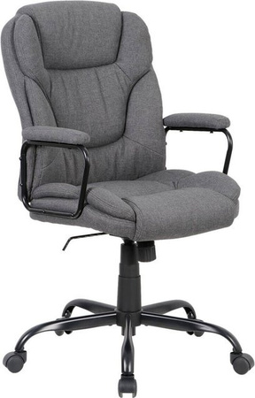 Chefsessel STING von byLIVING in Schwarz und Grau mit Stoffbezug und Metallgestell für dein Home-Office