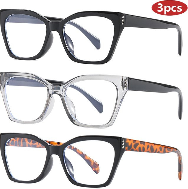 Julyrays Korrektionsbrille Cat Eye, Vollrand, Kunststoff, Multicolor, Unisex, Blaulichtfilter - Bild 1