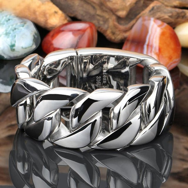 DR-Jewelry Armband Edelstahl, Silber, Herren, 20 cm - Bild 1