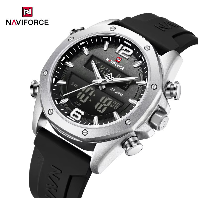 NAVIFORCE Armbanduhr, Quarz, Silikonarmband, Schwarz, Herren - Bild 2