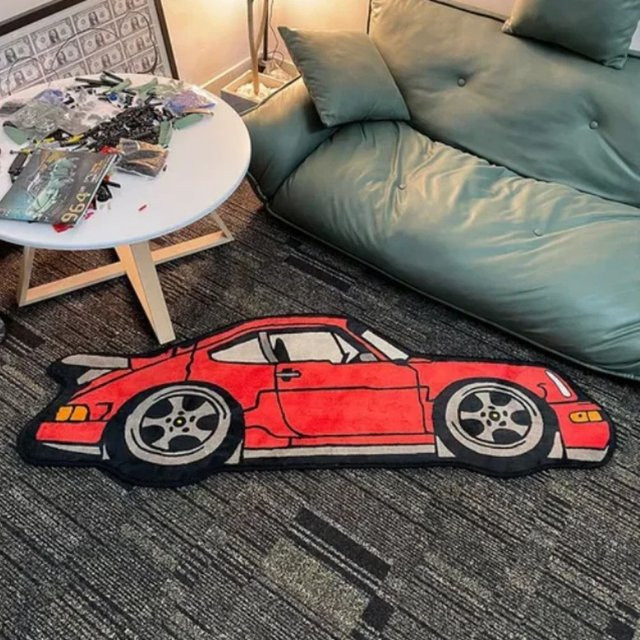 VIKAMA Druckteppich mit buntem Auto-Design für Wohnzimmer und Gaming-Zimmer, Multicolor - Bild 1
