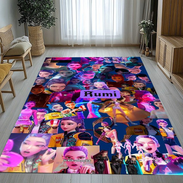 Potdemiel K-Pop Demon Hunters Golden Saja Boys Wohnzimmer-Teppich, rutschfest und weich, mehrfarbig, rechteckig - Bild 1