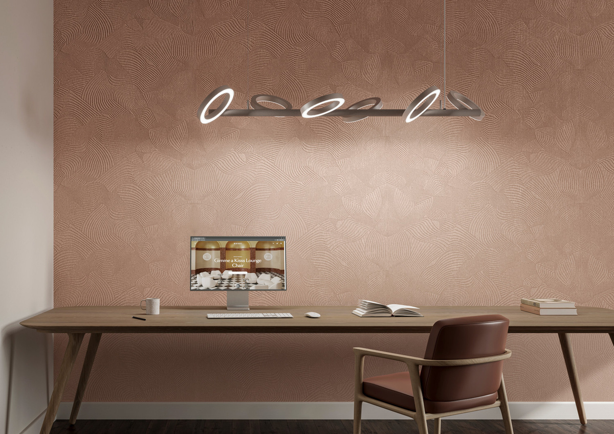 Moooi for Arte Wallpaper Techno Bee in Dusty Pink mit abstraktem geometrischem Design - Bild 1