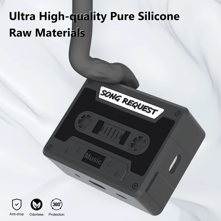 BEWZI Schutzhülle für AirPods Pro 2 mit Lanyard im Classic Tape Style 3D-Design in Beige oder Schwarz - Bild 5