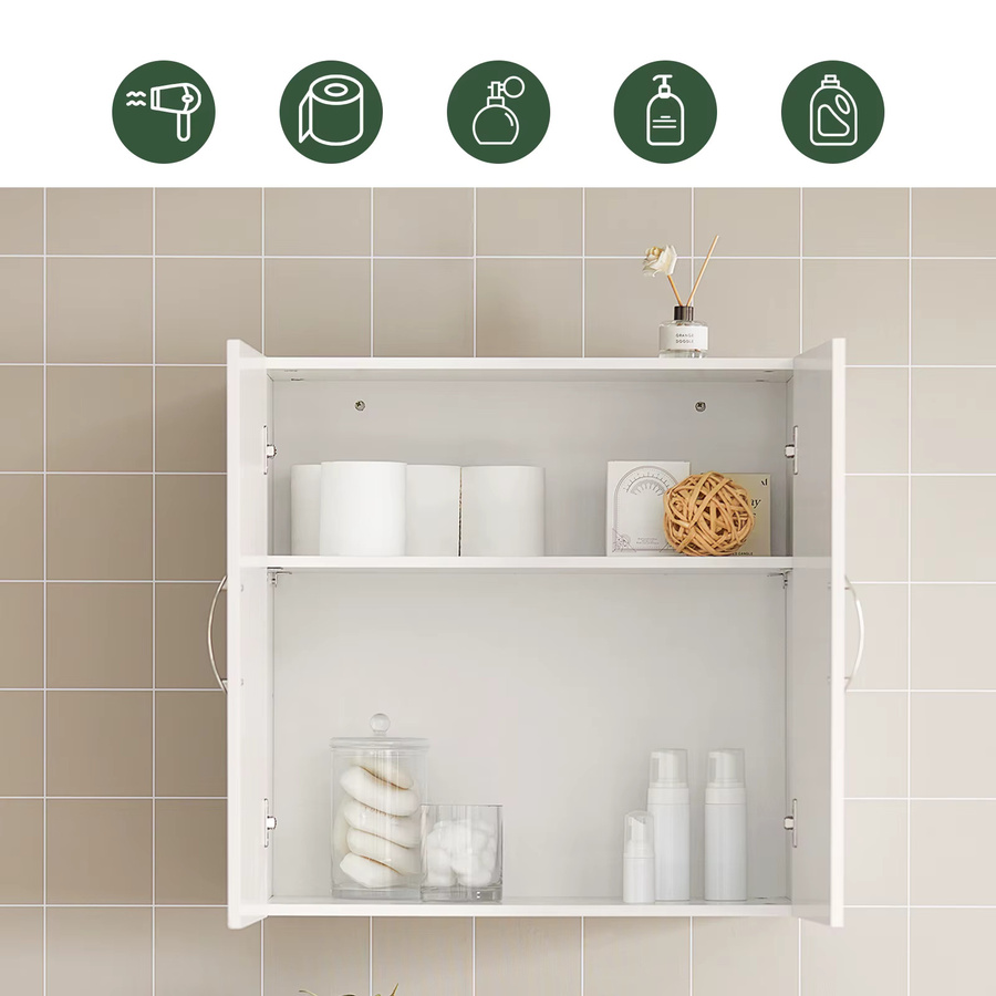 SoBuy FRG231 Hängeschrank in Dunkelgrau mit verstellbarem Regal für Bad, Küche oder Wohnzimmer, B/T/H: 60 x 30 x 60 cm - Bild 1