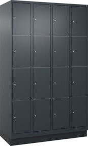 C+P Schließfachschrank Classic PLUS mit Sockel und 4 Abteilen, Farbe Anthrazitgrau und Schwarz, H x B x T: 195 x 120 x 50 cm - Bild 1