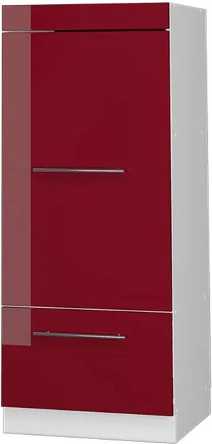 Vicco Mikrowellenschrank Fame-Line Küchenregal Bordeaux Hochglanz Weiß B: 60 cm, H: 153,6 cm, T: 58 cm - Bild 1