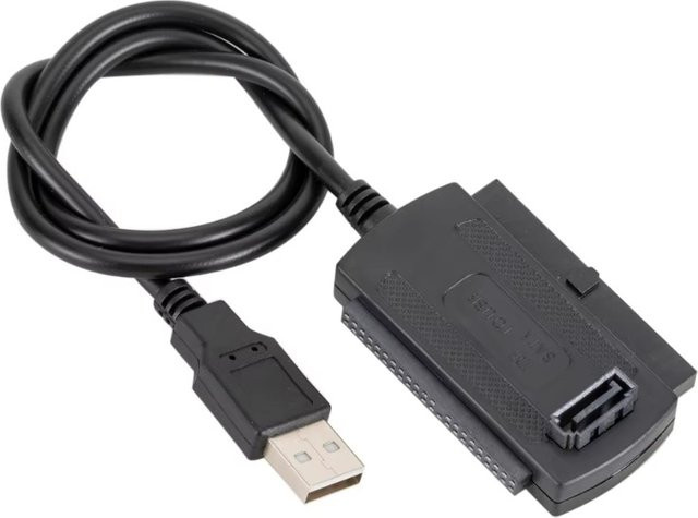 Ninth World SSD Easy Drive Line SATA zu USB 3.0 Konverter mit USB-C Anschluss, Schwarz - Bild 1