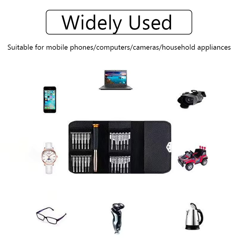 louCnloin 25-in-1 Präzisions-Schraubendreher Set in Schwarz für die Reparatur von Mobiltelefonen und Uhren - Bild 6