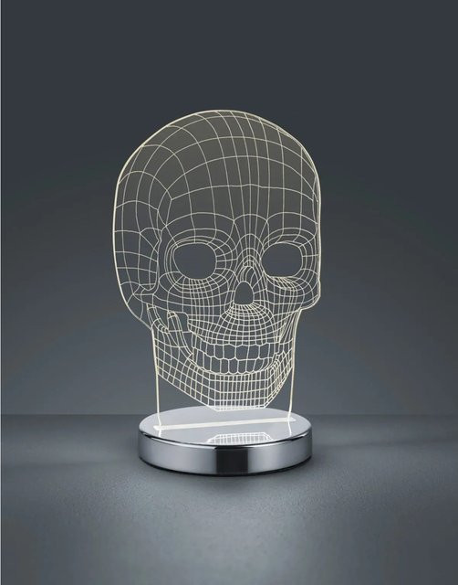 Reality LED Tischleuchte Skull in Chrom, B/T/H: 21,5 x 14,5 x 12 cm - Bild 1
