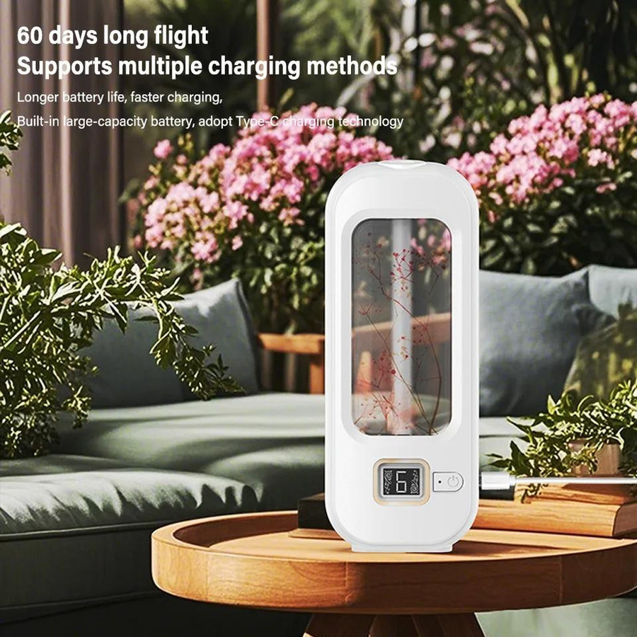 Meiteai-All Wandmontierter Aroma Diffusor mit 6 Modi, Elektrischer Lufterfrischer und Luftbefeuchter für Ätherische Öle, Weiß - Bild 2