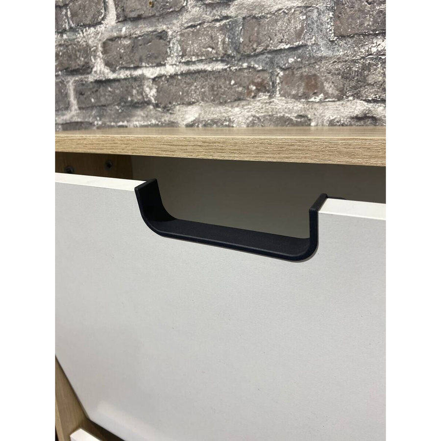 Schildmeyer Schuhkipper Emmik mit 3 Klappen in Weiß-Eiche, Wandmontage, B/H/T: 59,8 x 124 x 19,6 cm - Bild 3