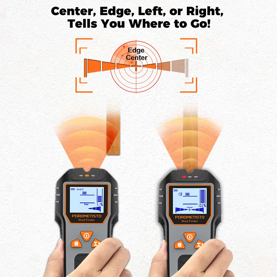 POROMETISTO 6in1 Wandscanner Multifunktions-Detektor für AC-Kabel, Holz und Metallrohre - Bild 4