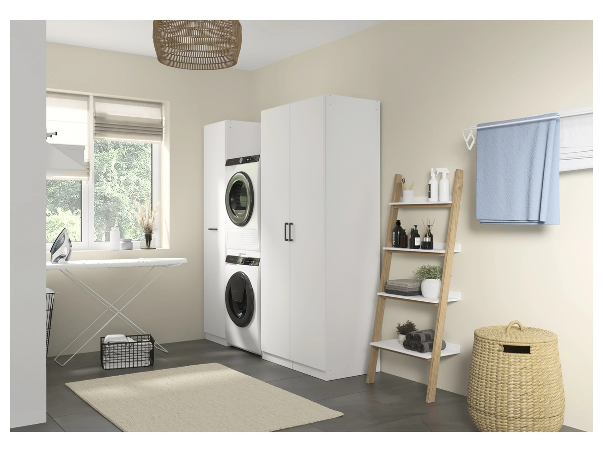 RAUCH BLUE Allrounder Eckschrank Vorratsschrank mit Auszug und Drehtüren in Weiß - Bild 1