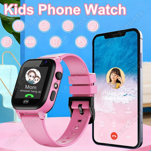 Ola Esporte Kinder-Smartwatch in Blau mit GPS-Ortung, SOS-Funktion, Kamera und Anruffunktion, wasserdicht und mit SIM-Karten-Unterstützung - Bild 1