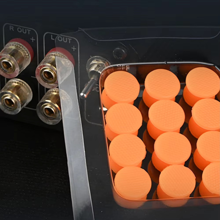 12 Stück staubdichte RCA-Schutzabdeckungen aus Kunststoff in Orange von ALLOET für DVD-Verstärker und AV-Receiver - Bild 5