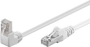 Goobay Patchkabel Cat5e F/UTP Ethernet LAN mit RJ45-Stecker 90 Grad in Weiß - Bild 1