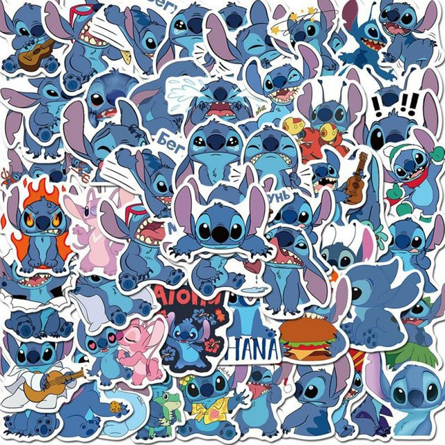 50 Stück Disney Lilo & Stitch Aufkleber, bunte Kawaii Cartoon Sticker für Kinder zur Dekoration von Laptop, Koffer und Notizbuch - Bild 1